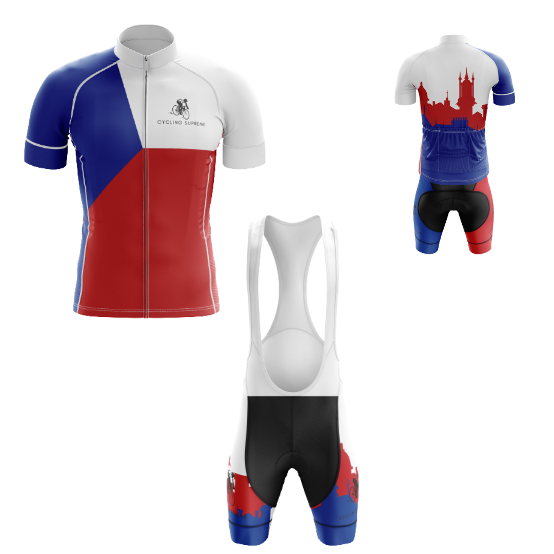 Men's Czech Republic Flag cycling kit showcasing the Czech flag design with lightweight, breathable fabric for a stylish ride | Cycling Supreme