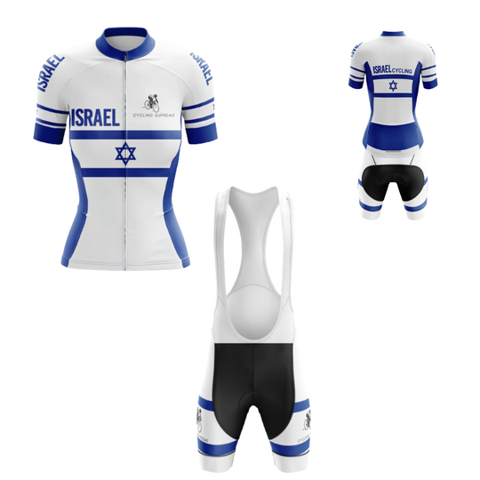 Women's cycling kit featuring the Israel Flag Riders design for a dynamic and patriotic ride | Cycling Supreme