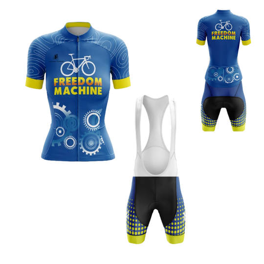 Women's cycling kit featuring the Freedom Machine design for dynamic rides | Cycling Supreme