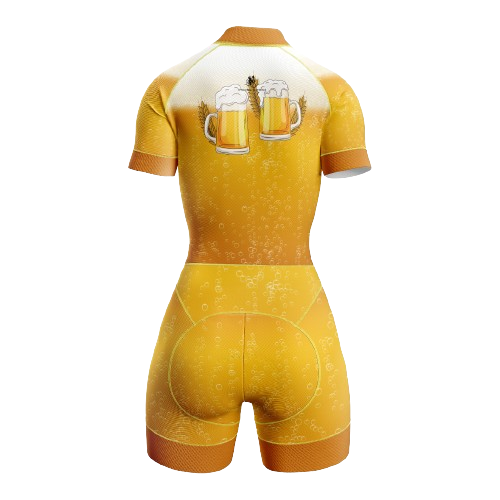 Women's Germany Beer triathlon suit featuring a fun beer-themed design and breathable fabric for peak performance. | Cycling Supreme
