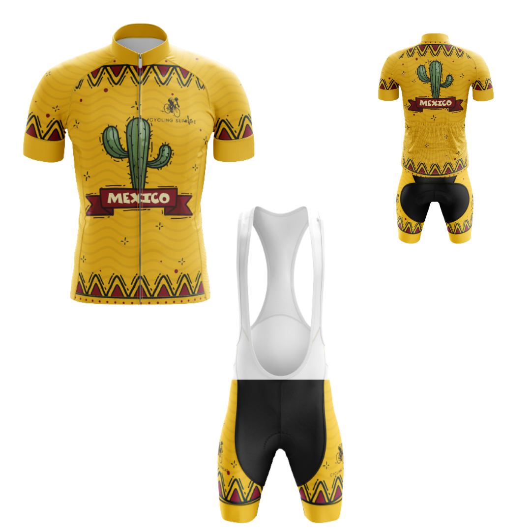 Men's Mexico Cactus cycling kit featuring a playful cactus design and lightweight, breathable fabric for a fun, stylish ride | Cycling Supreme