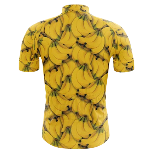 Playful and performance-focused cycling jersey with a "Powered by Bananas" design. Fuel your ride with fun. | Cycling Supreme