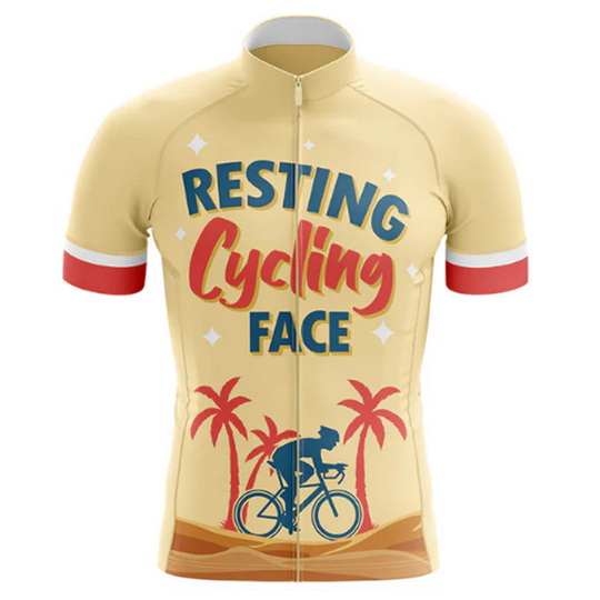 Funny and performance-driven cycling jersey with the "Resting Cycling Face" design. Perfect for serious riders. | Cycling Supreme