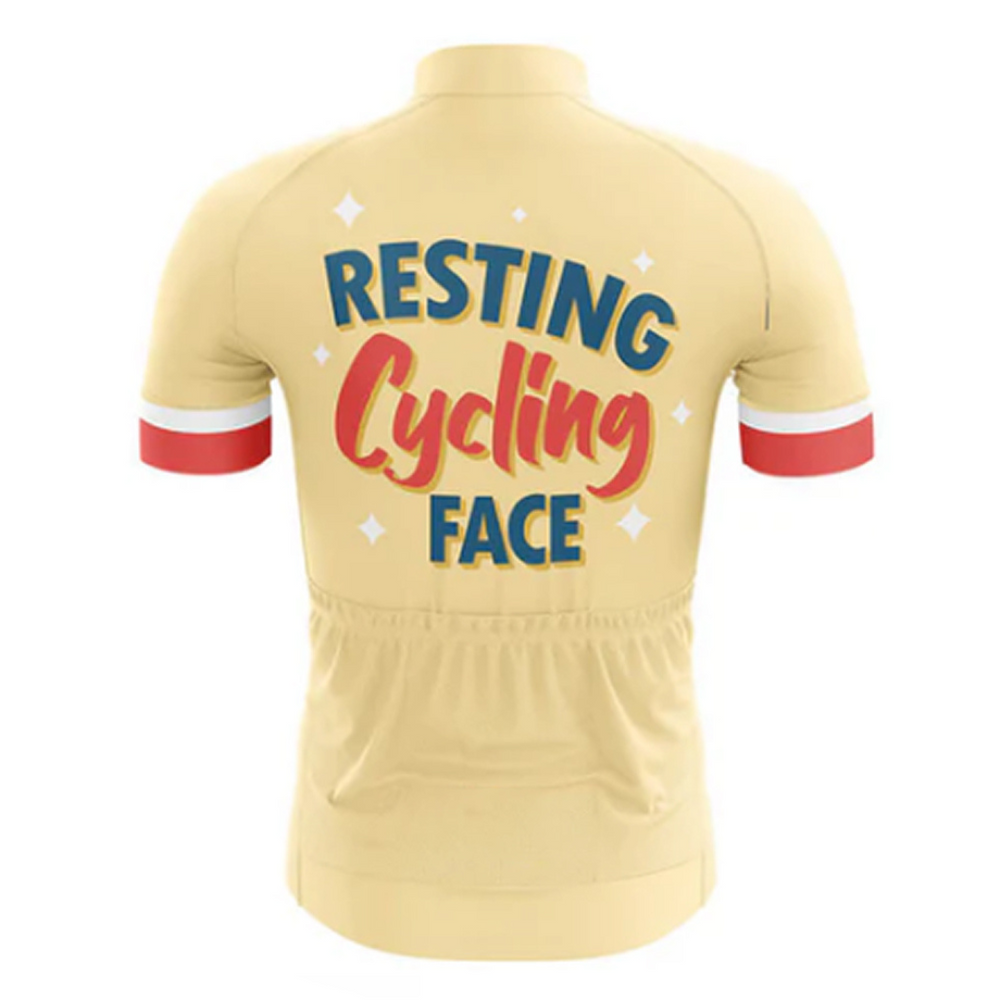 Funny and performance-driven cycling jersey with the "Resting Cycling Face" design. Perfect for serious riders. | Cycling Supreme