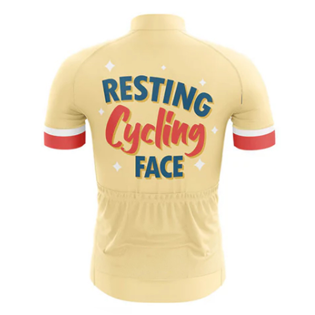 Funny and performance-driven cycling jersey with the "Resting Cycling Face" design. Perfect for serious riders. | Cycling Supreme