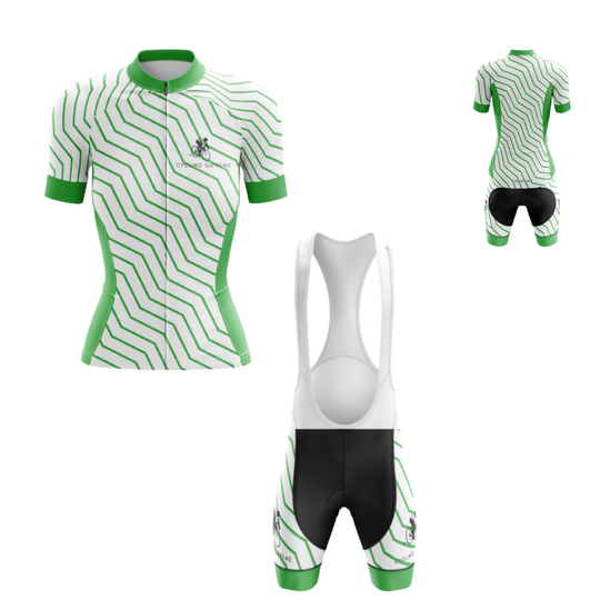 Women's cycling kit featuring a Thanksgiving Green Wave design for a seasonal ride | Cycling Supreme