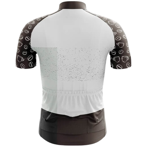 Soft and breathable cycling jersey with a cappuccino-inspired look. Ideal for coffee and cycling lovers.