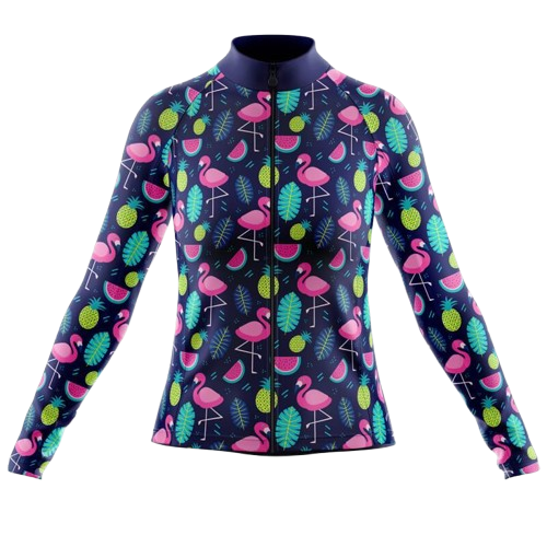 Flamingo III Long Sleeve Cycling Jersey For Women | Cycling Supreme