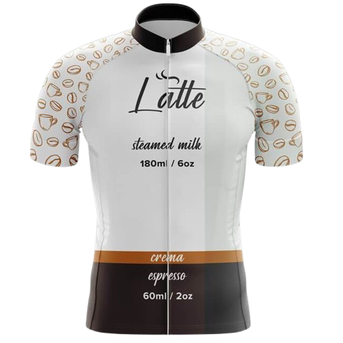 Light and stylish cycling jersey with a creamy latte design. Ride in comfort and café-inspired style. | Cycling Supreme
