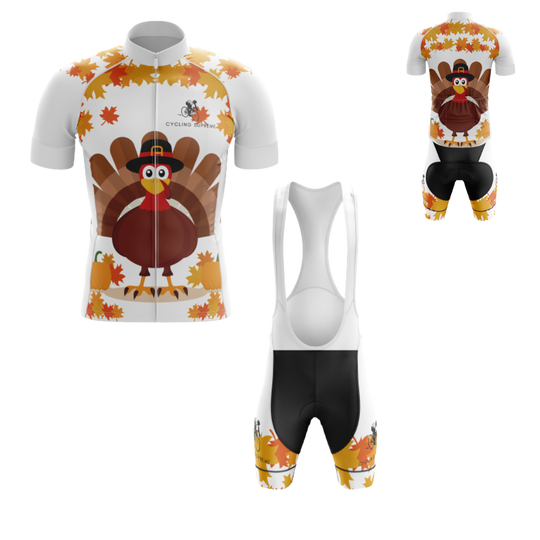 Men's Thanksgiving cycling kit with a festive design and breathable, moisture-wicking fabric for a comfortable and stylish ride | Cycling Supreme