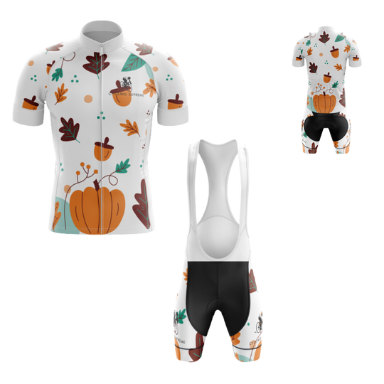 Men's Thanksgiving Nut cycling kit with a playful nut-themed design and lightweight, breathable fabric for a comfortable fit | Cycling Supreme