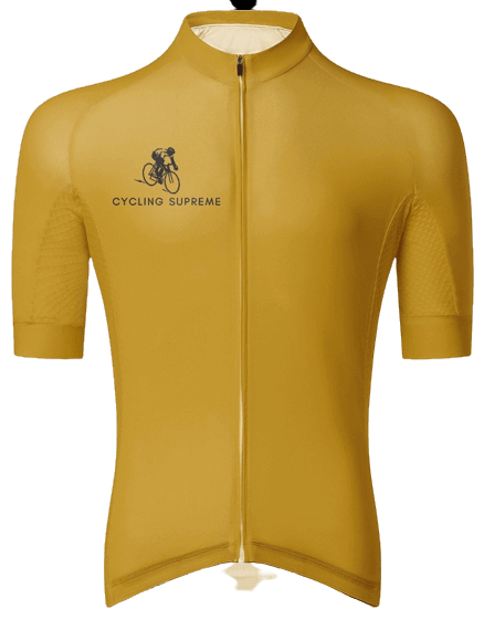 Unisex cyclist wearing a Classic Aero Jersey with a race fit, designed for optimal aerodynamic performance and sleek style | Cycling Supreme