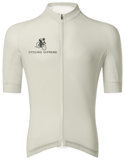Unisex cyclist wearing a Classic Aero Jersey with a race fit, designed for optimal aerodynamic performance and sleek style | Cycling Supreme