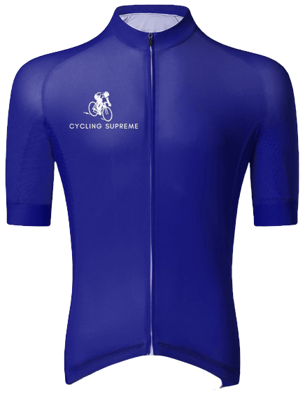 Unisex cyclist wearing a Classic Aero Jersey with a race fit, designed for optimal aerodynamic performance and sleek style | Cycling Supreme