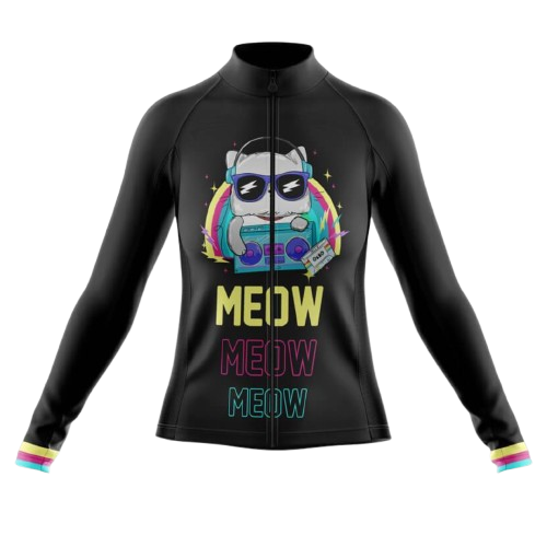 Meow Long Sleeve Cycling Jersey For Women | Cycling Supreme