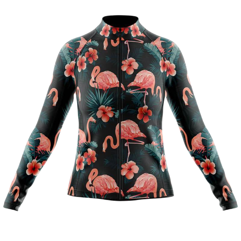 Flamingo Long Sleeve Cycling Jersey For Women | Cycling Supreme