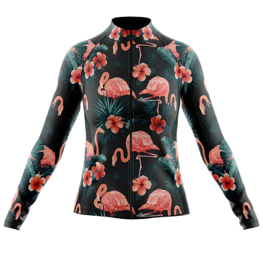 Flamingo Long Sleeve Cycling Jersey For Women | Cycling Supreme