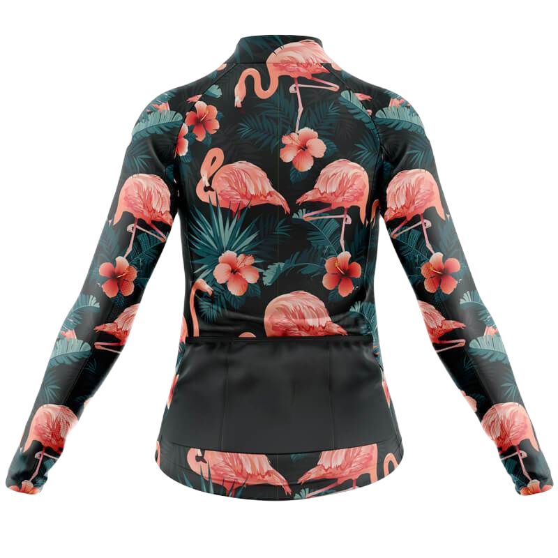 Flamingo Long Sleeve Cycling Jersey For Women | Cycling Supreme
