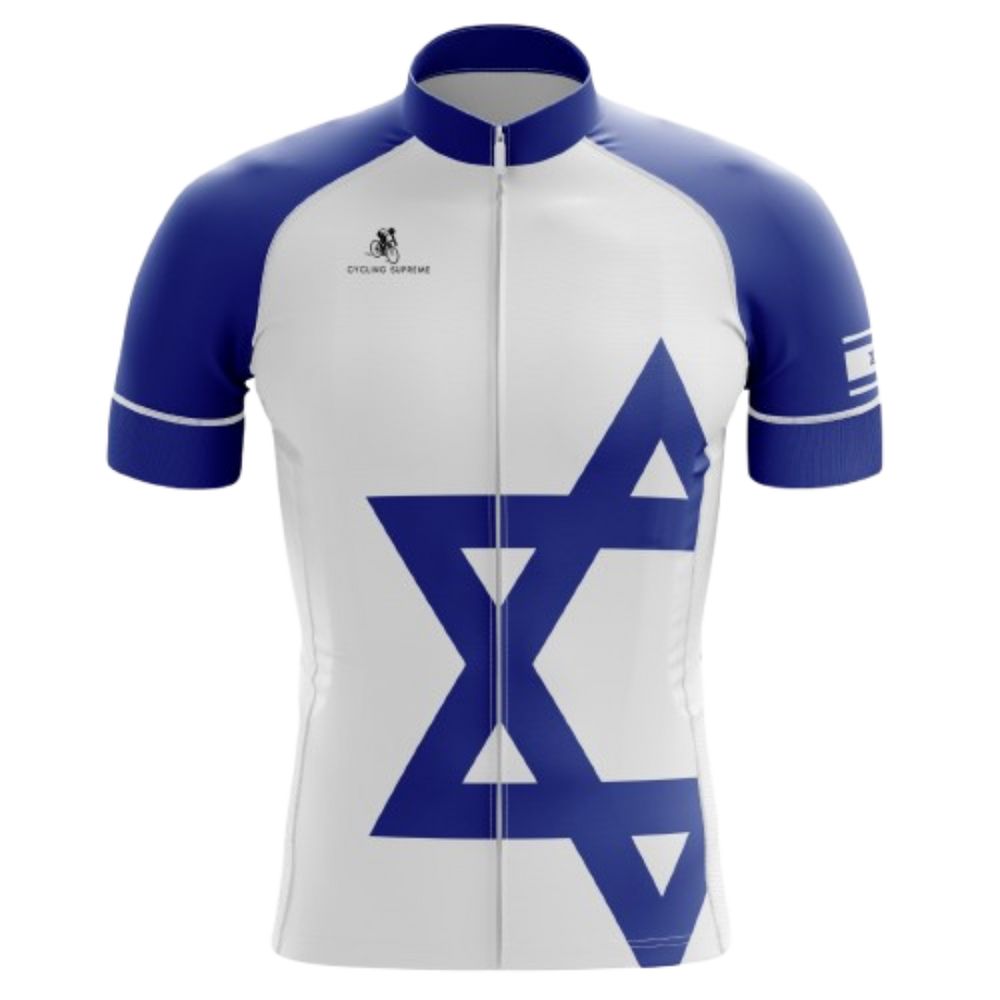 Men's Israel Flag cycling kit with a prominent Israeli flag design and breathable, performance-enhancing fabric | Cycling Supreme