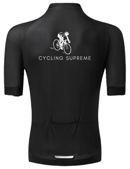 Unisex cyclist wearing a Classic Aero Jersey with a race fit, designed for optimal aerodynamic performance and sleek style | Cycling Supreme