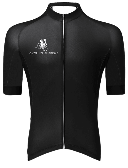 Unisex cyclist wearing a Classic Aero Jersey with a race fit, designed for optimal aerodynamic performance and sleek style | Cycling Supreme