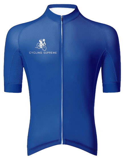 Unisex cyclist wearing a Classic Aero Jersey with a race fit, designed for optimal aerodynamic performance and sleek style | Cycling Supreme