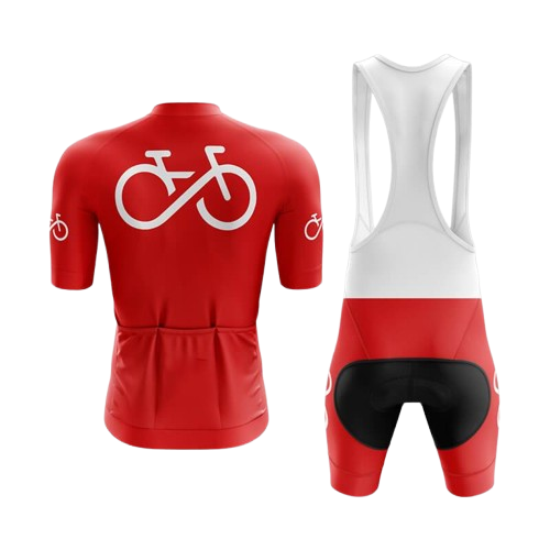 Bold red cycling kit designed for cyclists who love speed, endurance, and style.