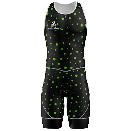 Sleeveless polka dot triathlon suit for men. | Cycling Supreme