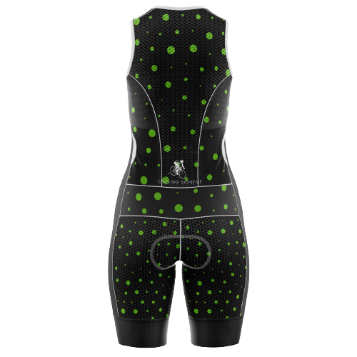 Sleeveless polka dot design women's triathlon suit. | Cycling Supreme