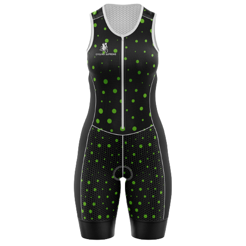 Sleeveless polka dot design women's triathlon suit. | Cycling Supreme