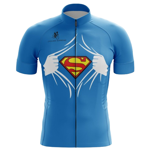 Blue Superman Men's Cycling Jersey | Cycling Supreme