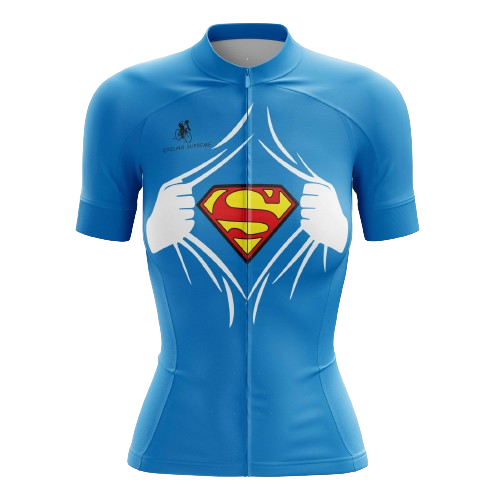 Blue Superman Women's Cycling Jersey | Cycling Supreme