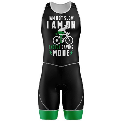 "I am not slow, I am on energy saving mode" triathlon suit for men. | Cycling Supreme
