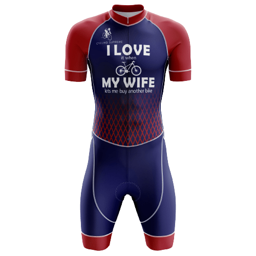 "I Love My Wife" triathlon suit for men. | Cycling Supreme