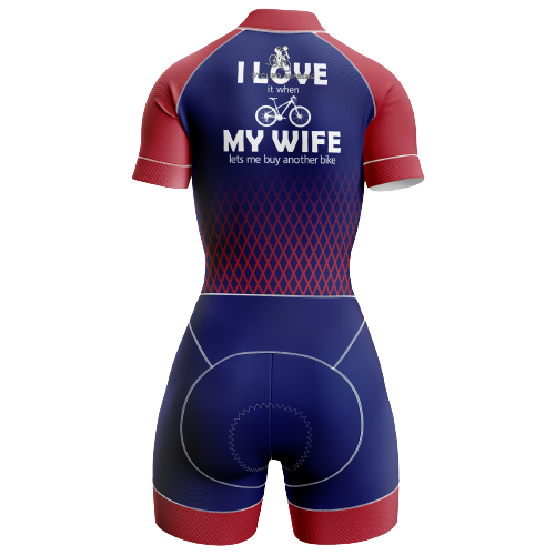 "I Love My Wife" themed women's triathlon suit. | Cycling Supreme