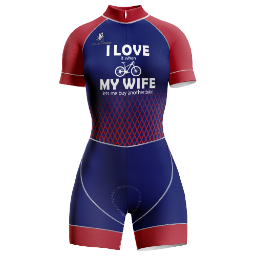 "I Love My Wife" themed women's triathlon suit. | Cycling Supreme
