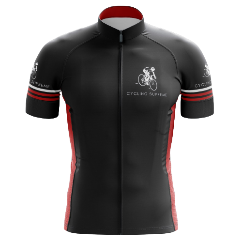 Cycling Jersey Black Red White Mens