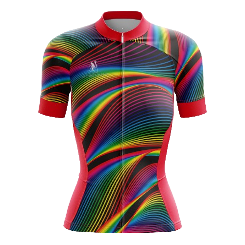 Women's Neon Stripes cycling kit with vibrant neon stripe design and breathable, moisture-wicking fabric for comfort | Cycling Supreme