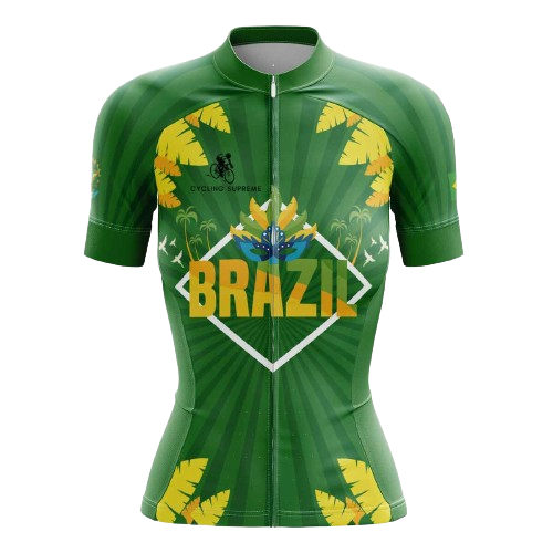 Cycling Jersey Brazil Green Womens