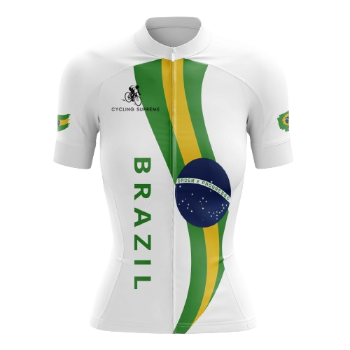 Cycling Jersey Brazil Flag Womens