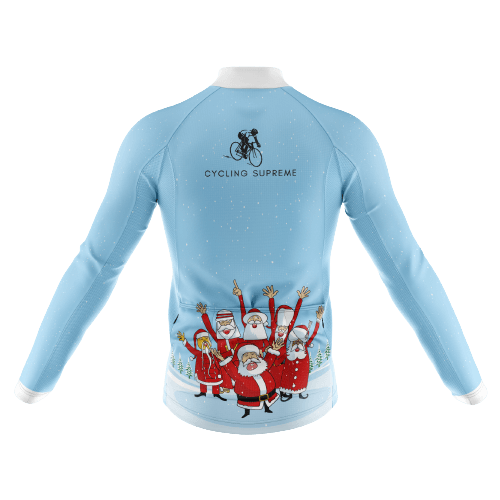 Men's long sleeve cycling jersey with Santa Claus group design. | Cycling Supreme