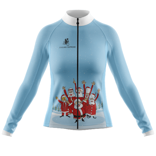 Long Sleeve Cycling Jersey Santa Claus Group Womens-Cycling Supreme