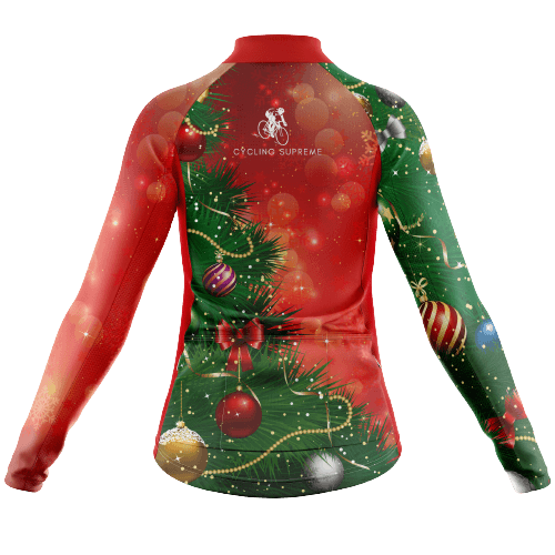 Long Sleeve Cycling Jersey Christmas Tree Womens-Cycling Supreme