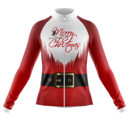 Long Sleeve Cycling Jersey Santa Suit Womens-Cycling Supreme