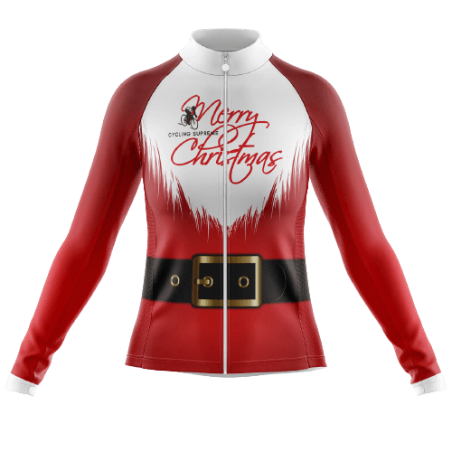 Cycling Jersey Long Sleeve Santa Suit Womens