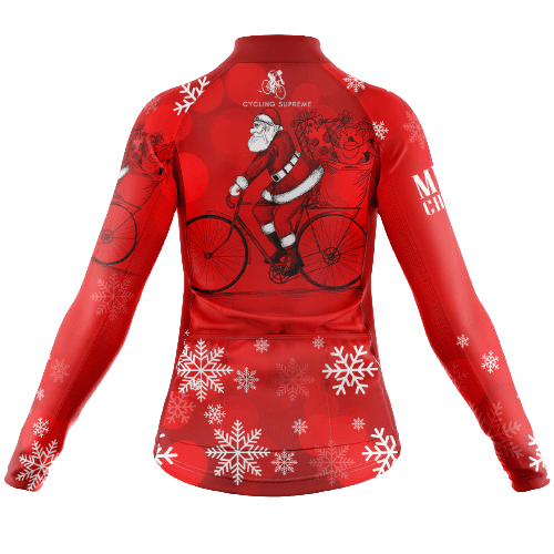 Long Sleeve Cycling Jersey Riding Santa Womens-Cycling Supreme