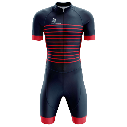 Red stripes triathlon suit for men. | Cycling Supreme