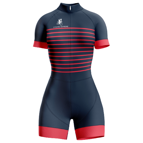 Red stripes design women's triathlon suit for bold style. | Cycling Supreme