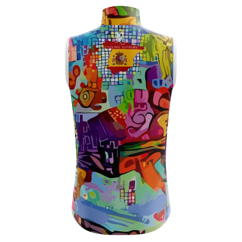 Women's Color Rush sleeveless cycling jersey with vibrant color pattern and breathable, moisture-wicking fabric. | Cycling Supreme