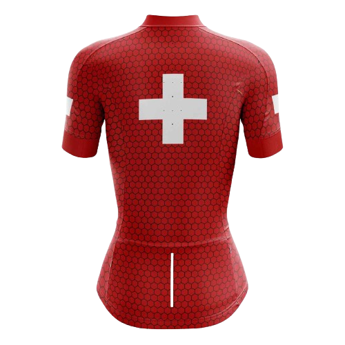 Women's cycling jersey with Swiss themes. | Cycling Supreme